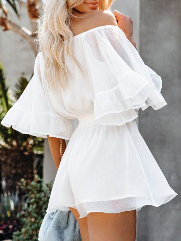 Off-the-Shoulder Chiffon Romper