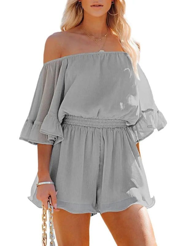 Off-the-Shoulder Chiffon Romper