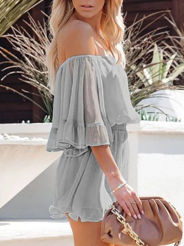 Off-the-Shoulder Chiffon Romper