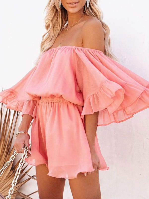 Off-the-Shoulder Chiffon Romper