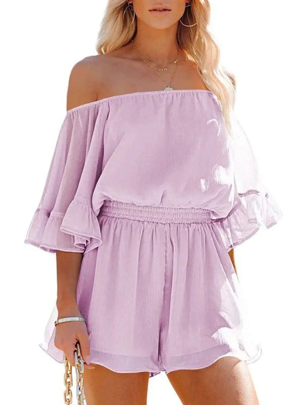 Off-the-Shoulder Chiffon Romper