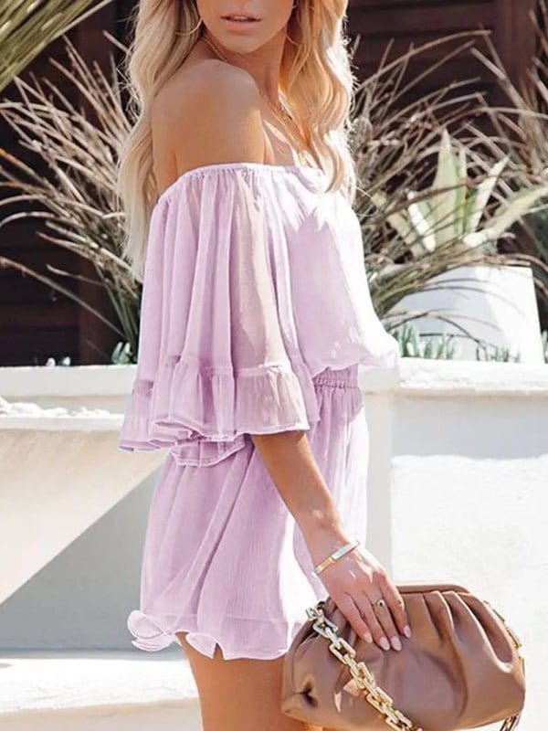 Off-the-Shoulder Chiffon Romper