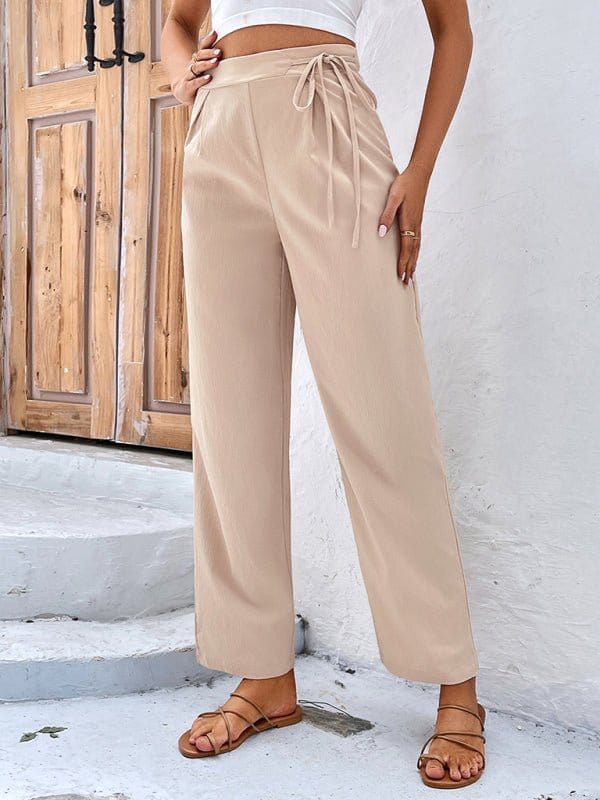 Pleated Tie Waist Pants