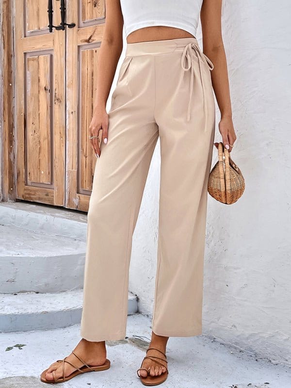 Pleated Tie Waist Pants