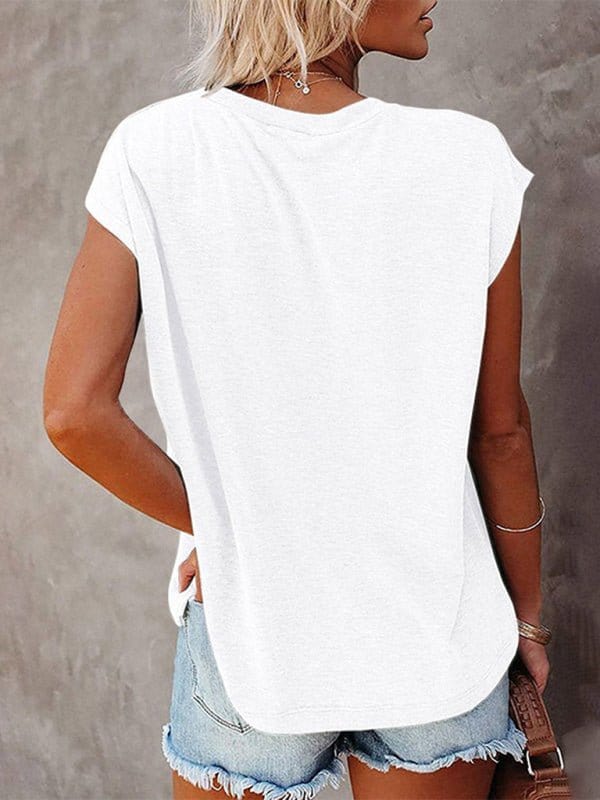 Pocket Off Shoulder Short Sleeve Tee