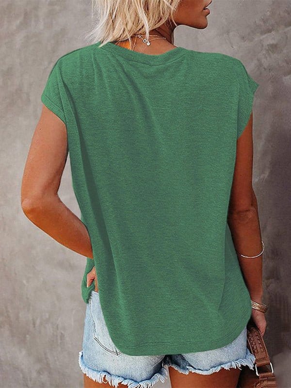 Pocket Off Shoulder Short Sleeve Tee