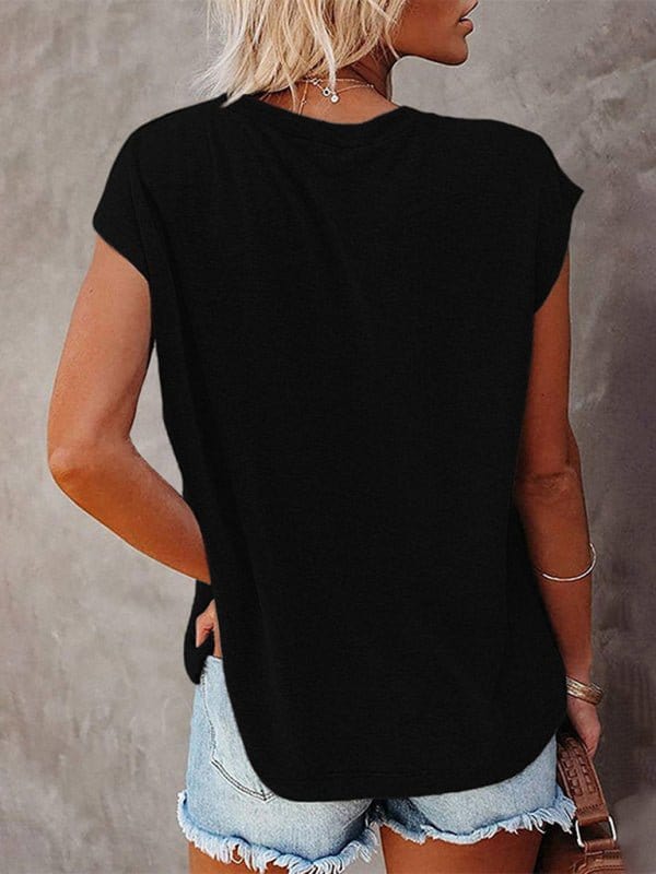 Pocket Off Shoulder Short Sleeve Tee