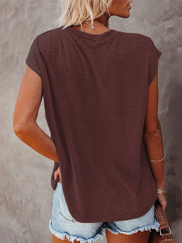 Pocket Off Shoulder Short Sleeve Tee