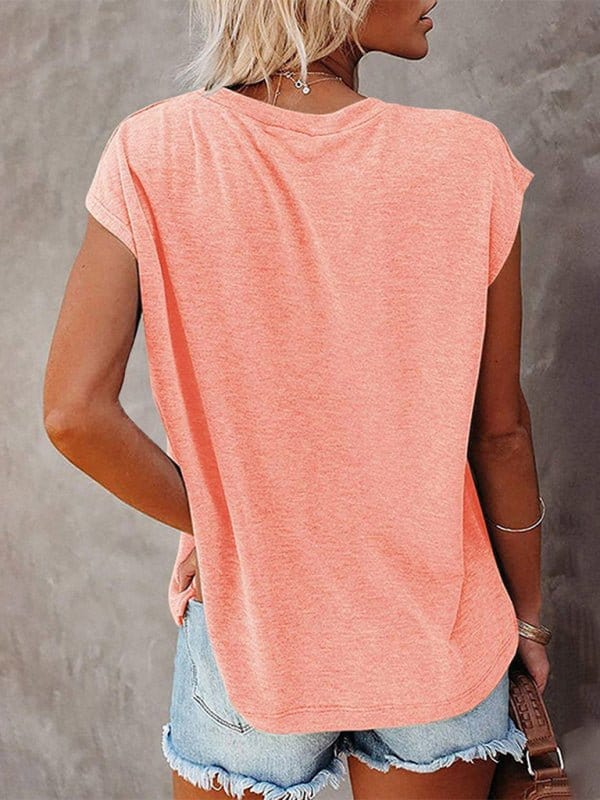 Pocket Off Shoulder Short Sleeve Tee