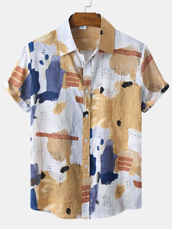 Printed Vacation Shirt Blue grey / M