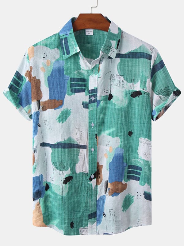 Printed Vacation Shirt Dark blue / M