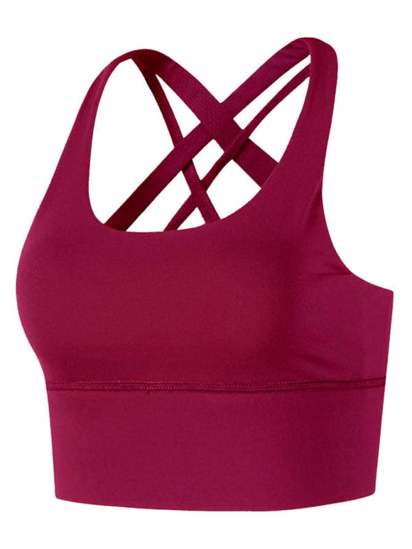 Quick-Drying Sports Bra With Criss Cross Strappy Back