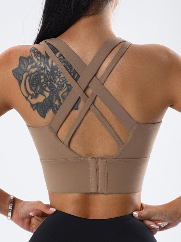 Quick-Drying Sports Bra With Criss Cross Strappy Back