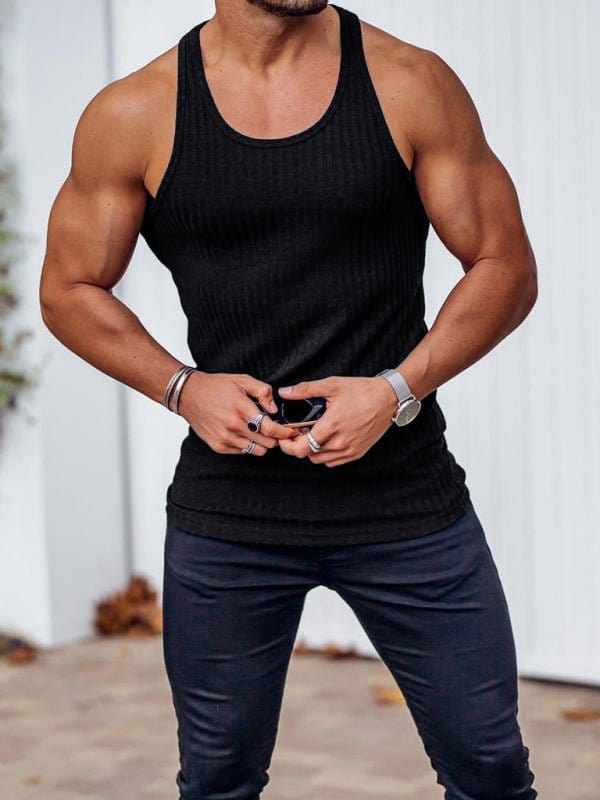 Ribbed Muscle Tank Black / M