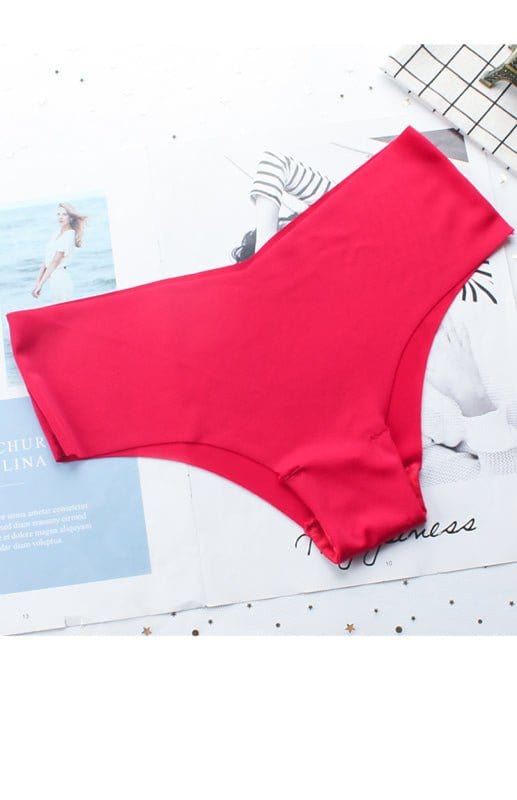 Seamless Breathable Pantie Briefs Red / S