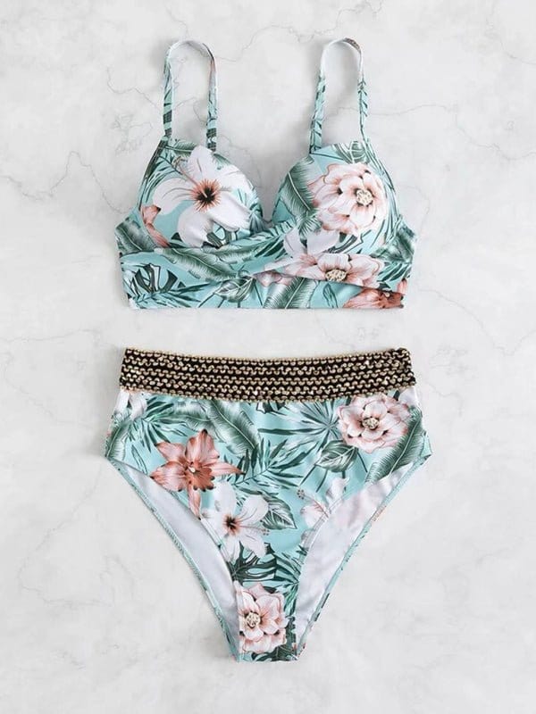 Ses Salines High-Waisted Floral Bikini Set