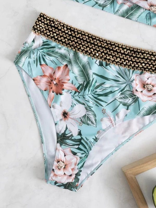 Ses Salines High-Waisted Floral Bikini Set