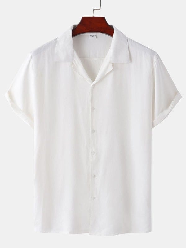 Short Sleeve Button-Up Shirt White / M