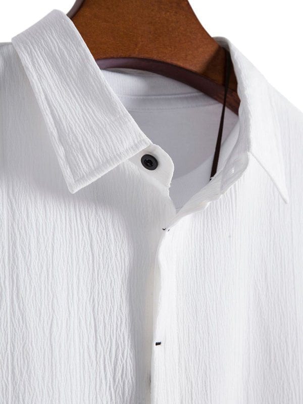 Short Sleeve Collared Flowy Shirt