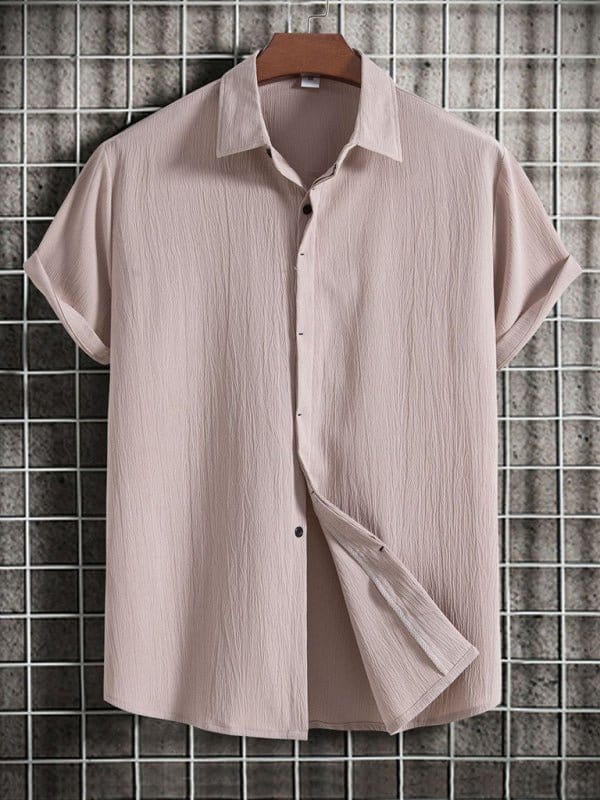 Short Sleeve Collared Flowy Shirt Off-White / M