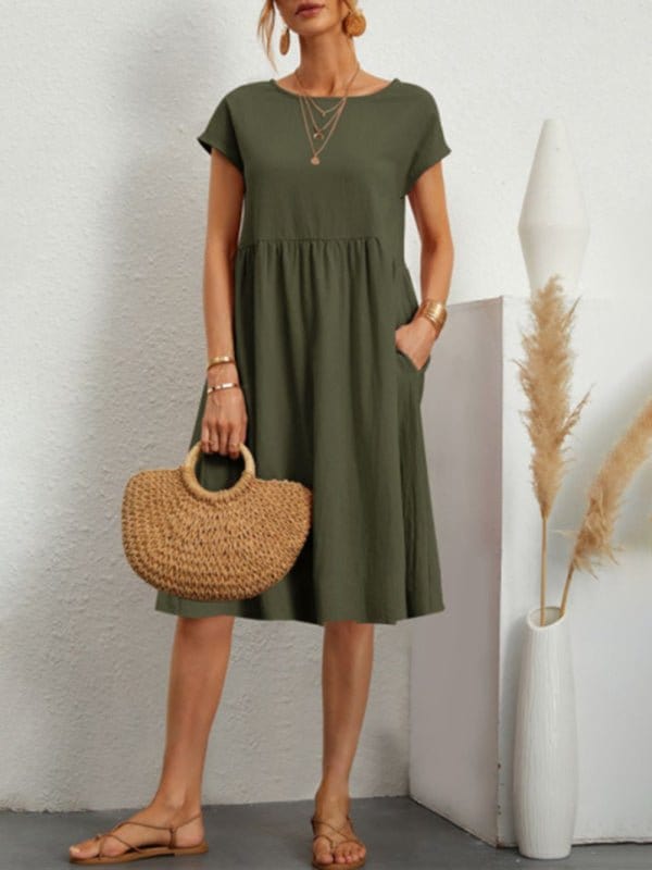 Simple Comfy Maxi Dress Green / S