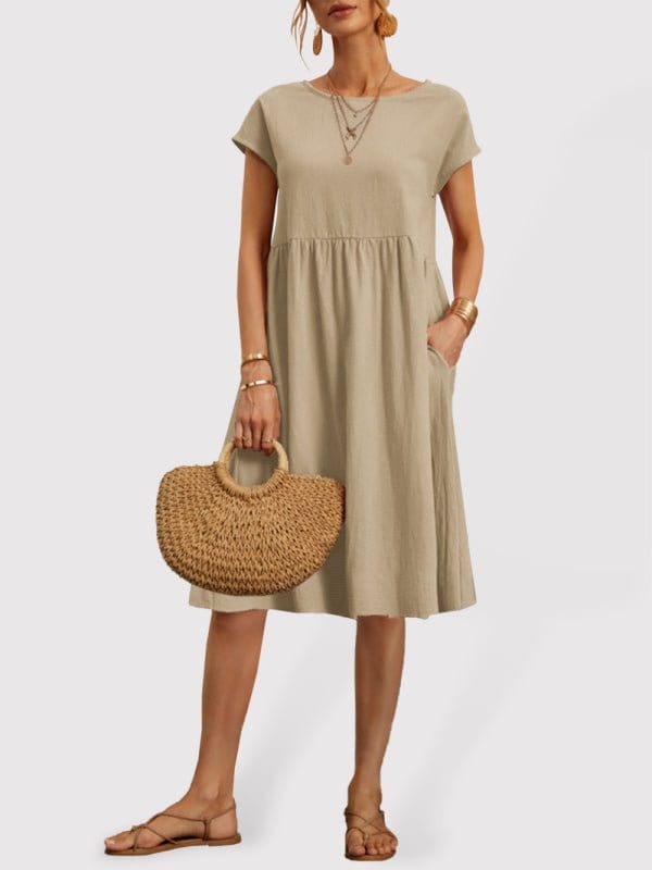 Simple Comfy Maxi Dress Khaki / S