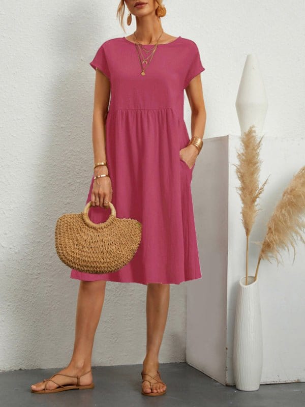 Simple Comfy Maxi Dress Pink / S