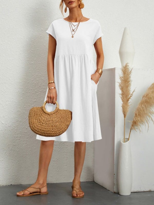 Simple Comfy Maxi Dress White / S