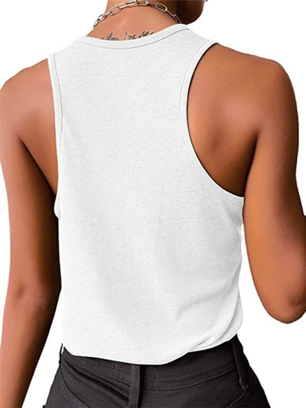 Snap Button Henley Tank Top