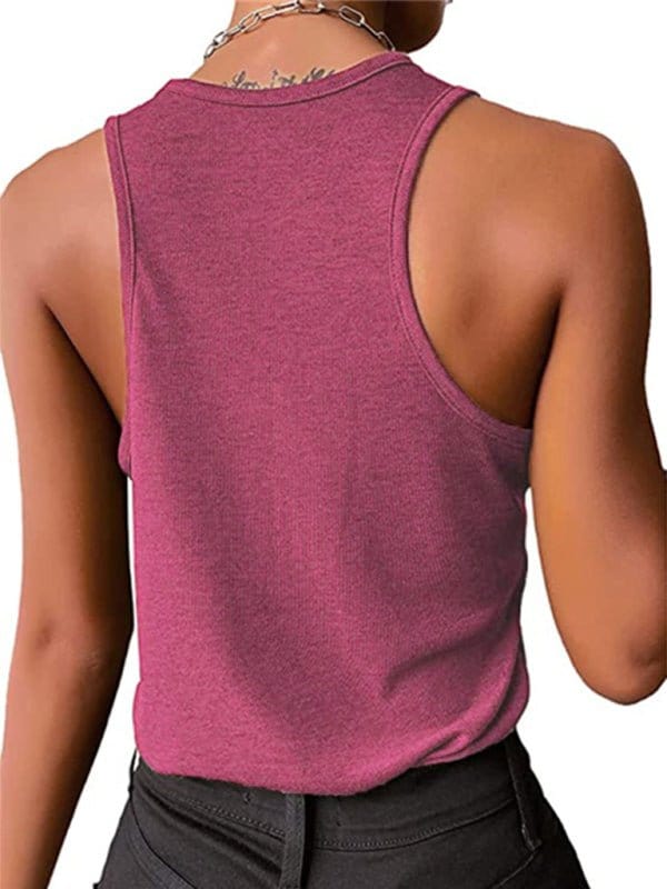 Snap Button Henley Tank Top