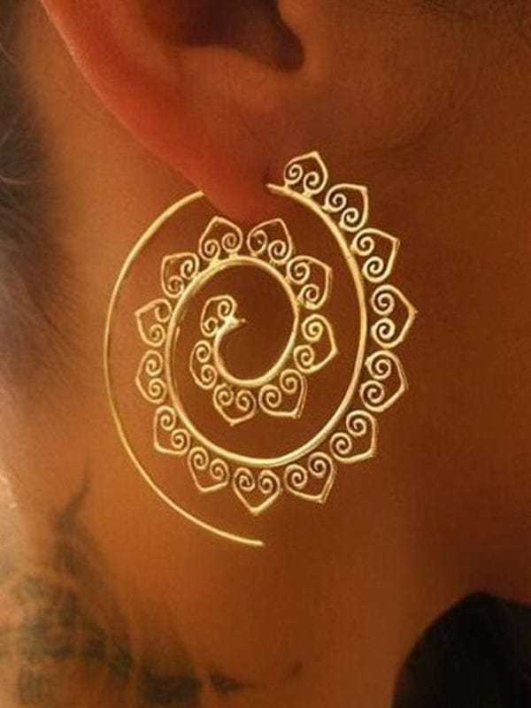 Spiral Earrings Golden / One Size