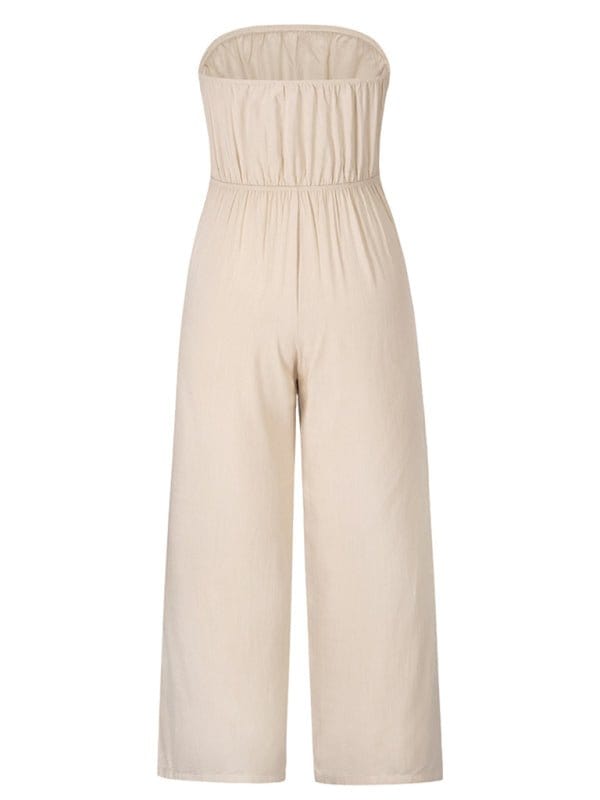 Strapless Tie-waist Jumpsuit