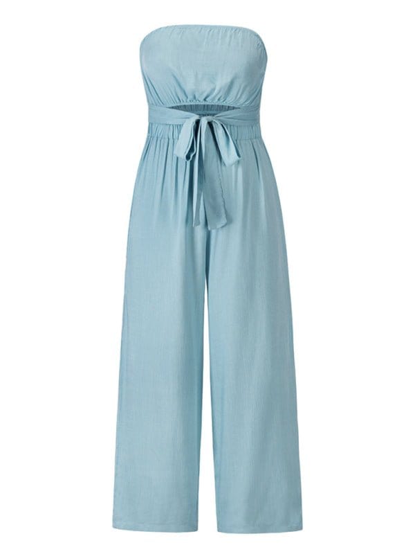 Strapless Tie-waist Jumpsuit