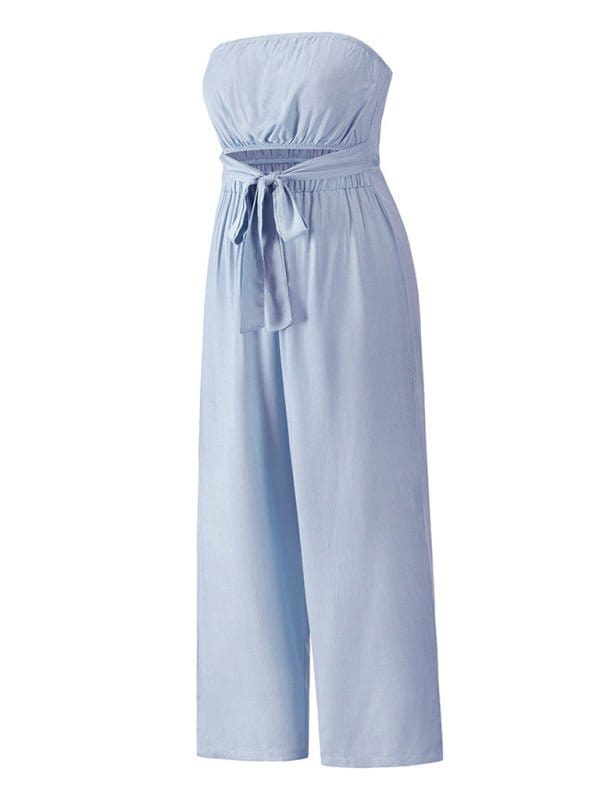 Strapless Tie-waist Jumpsuit