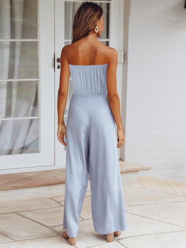 Strapless Tie-waist Jumpsuit