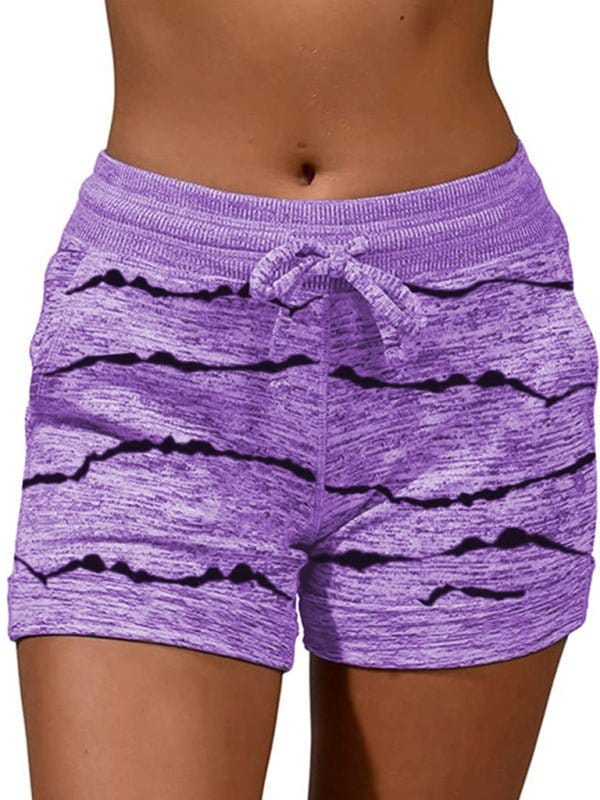 Stretchy Shorts with Pockets Purple / S