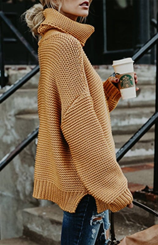 Thick Knit Oversize Turtle Neck Sweater