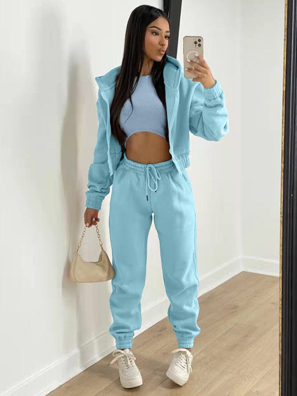 Three-Piece Fleece Set Acid blue / S