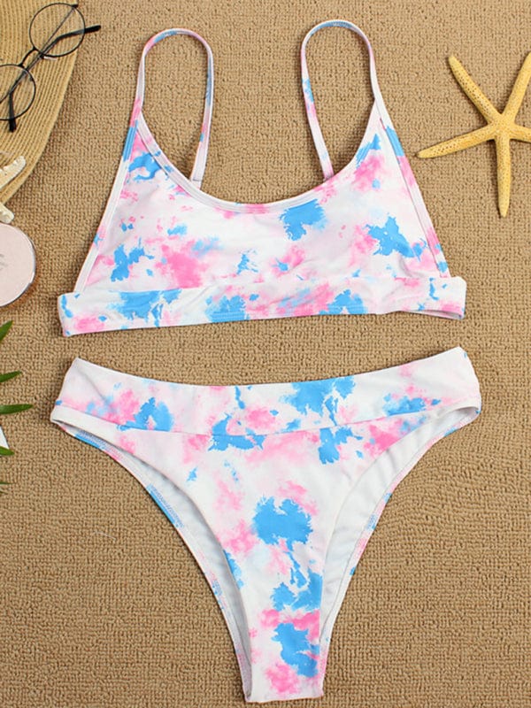 Tie Dye Push-Up Bikini Pastel pink / S