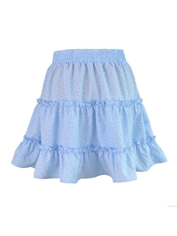 Tiered Ruffle Tie Mini Skirt