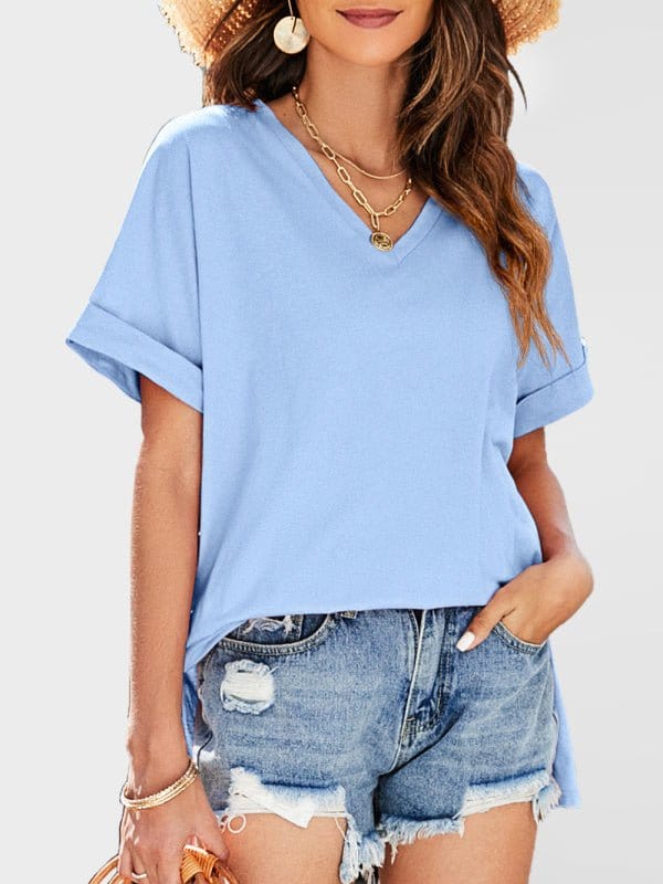 V-Neck Tee Blue / S