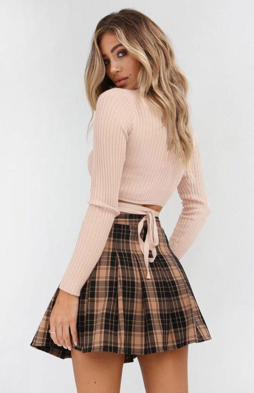 Tie Waist Long Sleeve Crop Top