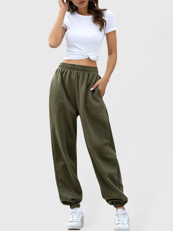 Women's Comfy Sweatpants with Pockets Green / S