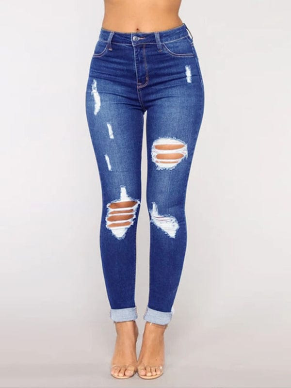 Women's Jagger Ripped Skinny Jeans Blue / S