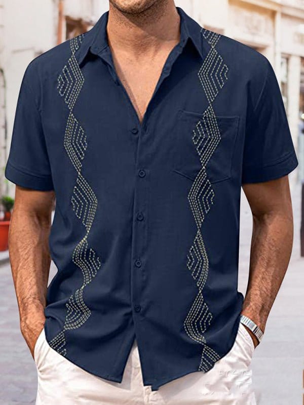 Yacht Club Beach Shirt Navy Blue / M